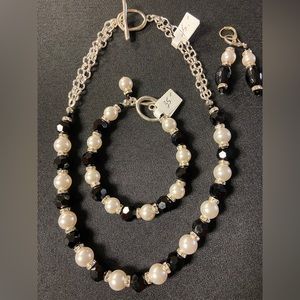 Versatile black and white and silver with Swarovski accents stunning set!